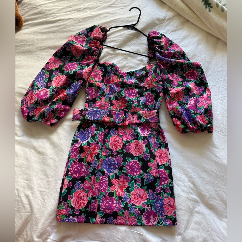Zara Floral Puff Sleeve Dress